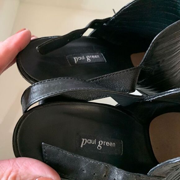 Paul Green Sandal Boot Shooties Waverly Blk Leather Slingbk Adj. Strap US9.5 UK7 - Picture 15 of 15